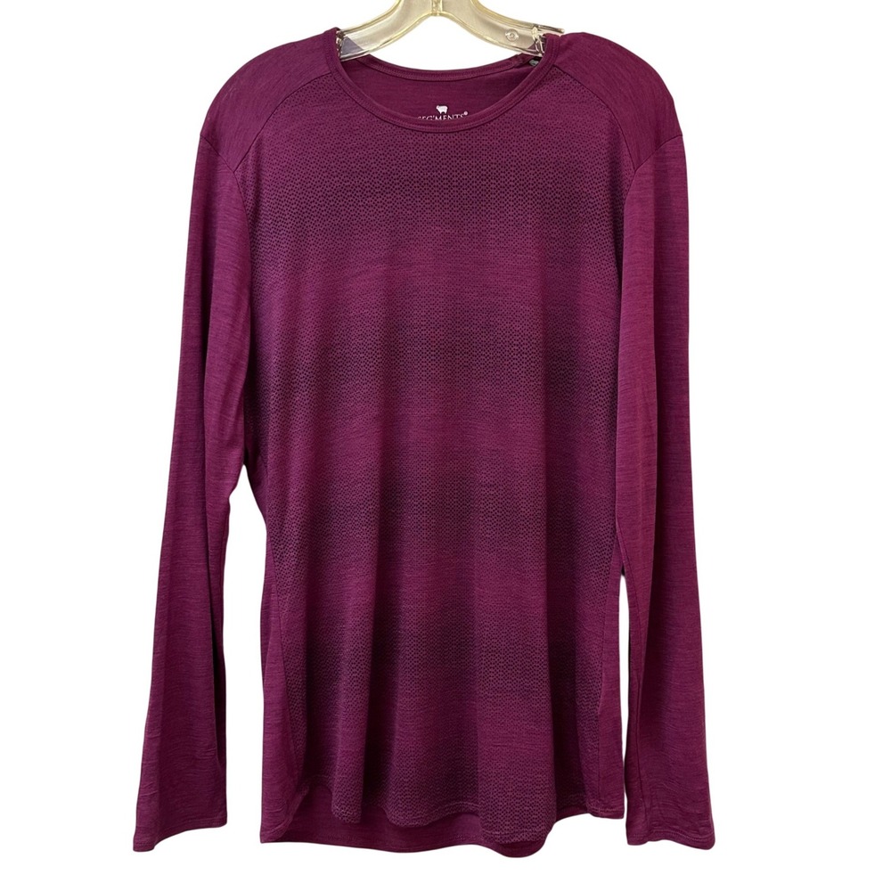 Segments Women's 100% Merino Wool Long Sleeve Top Plum Purple Base Layer L
